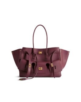 Balenciaga Sac Carry All Bel Air Moyen pour Femme en Bordeaux Foncé