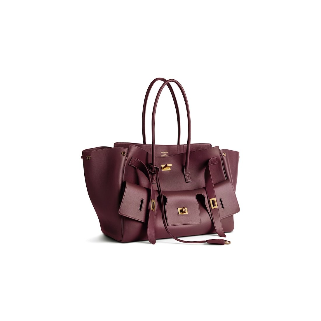 Balenciaga Sac Carry All Bel Air Moyen pour Femme en Bordeaux Foncé