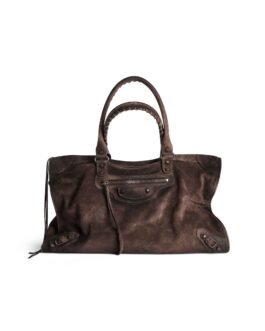 Balenciaga Sac Le City Grand pour Homme en Espresso Clair