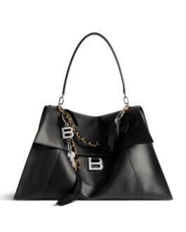 Balenciaga Sac À Main Hourglass Soft Grand pour Femme en Noir