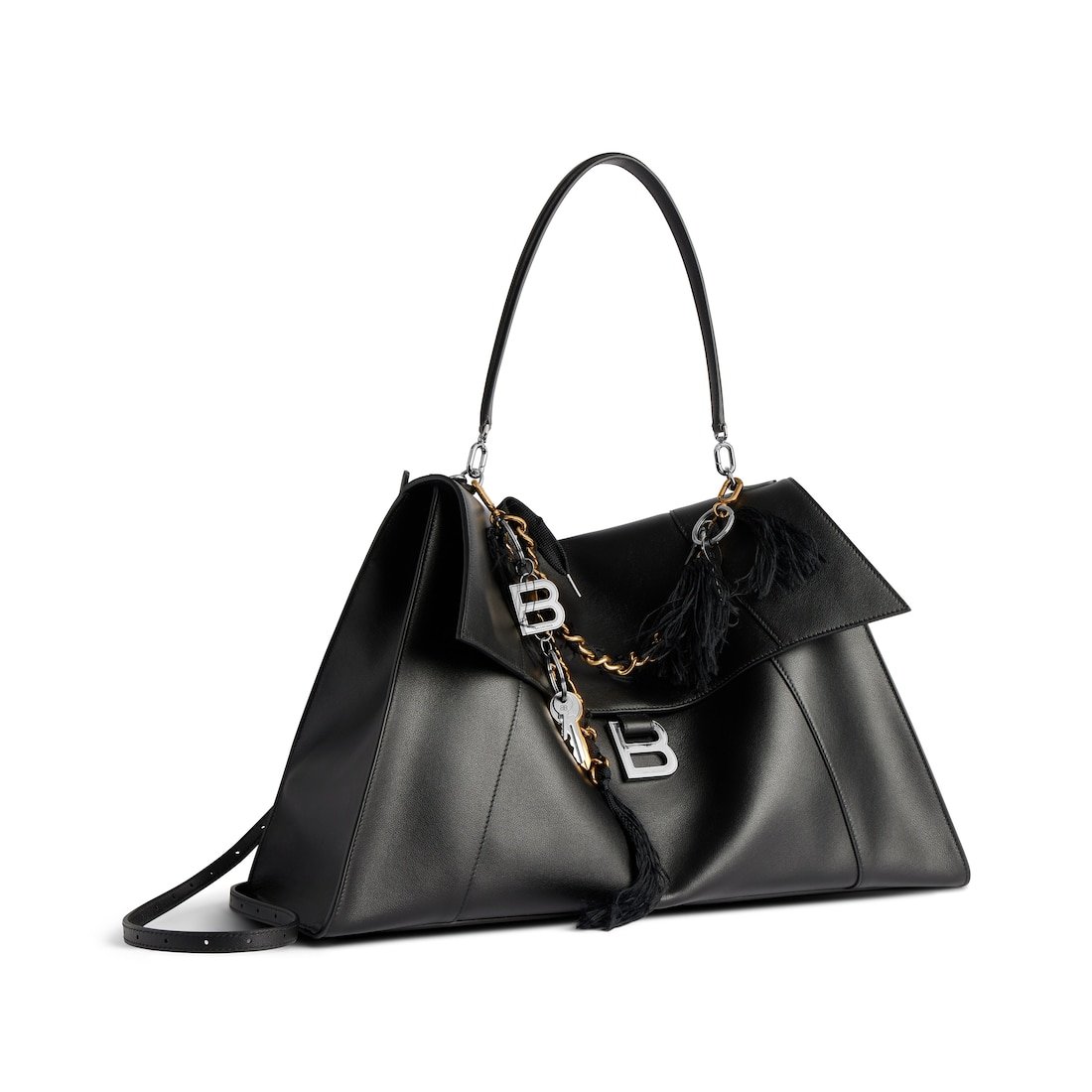 Balenciaga Sac À Main Hourglass Soft Grand pour Femme en Noir