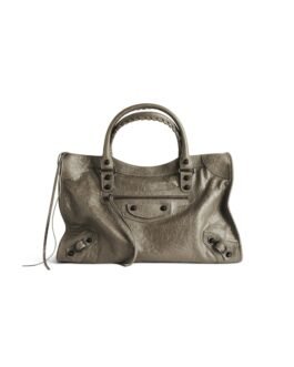 Balenciaga Sac Le City Moyen en Vert Militaire