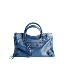 Balenciaga Sac Le City Moyen en Bleu Minéral