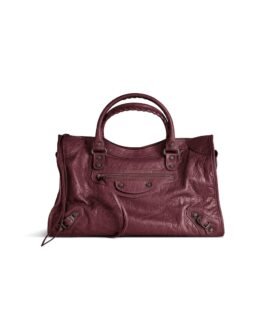 Balenciaga Sac Le City Moyen pour Femme en Bordeaux Foncé