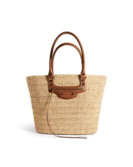 Balenciaga Panier Le City Moyen en Naturel/camel
