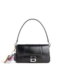 Balenciaga Sac Sling Hourglass Moyen Avec Charms en Noir