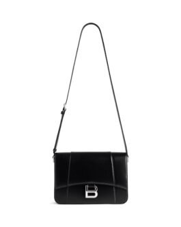 Balenciaga Sac À Rabat Hourglass Moyen en Noir
