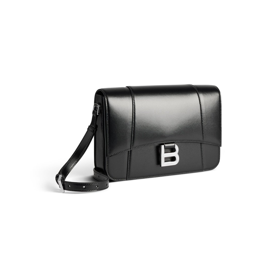 Balenciaga Sac À Rabat Hourglass Moyen pour Femme en Noir