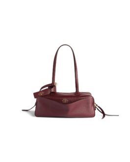 Balenciaga Sac Bowling Carrie Petit en Bordeaux Foncé