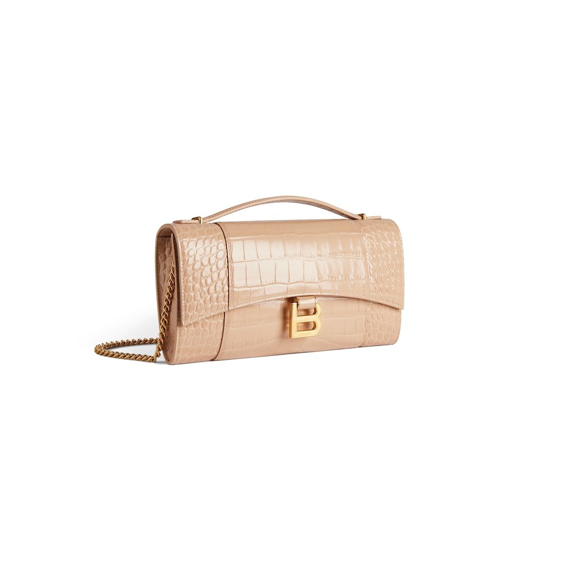 Balenciaga Pochette Hourglass Avec Chaîne pour Femme en Nude