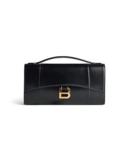 Balenciaga Pochette Hourglass Avec Chaîne en Noir