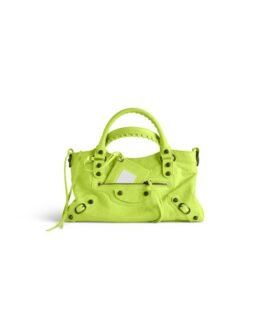 Balenciaga Sac Le City First pour Femme en Vert Pomme
