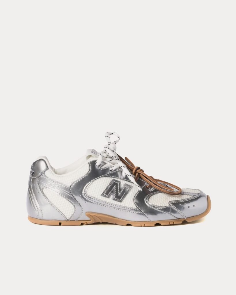 530 SL Metallic cuir & Mesh Silver Sneakers basses