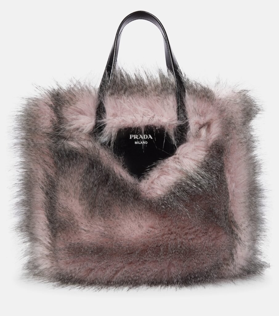 Sac en fourrure synthétique et cuir
