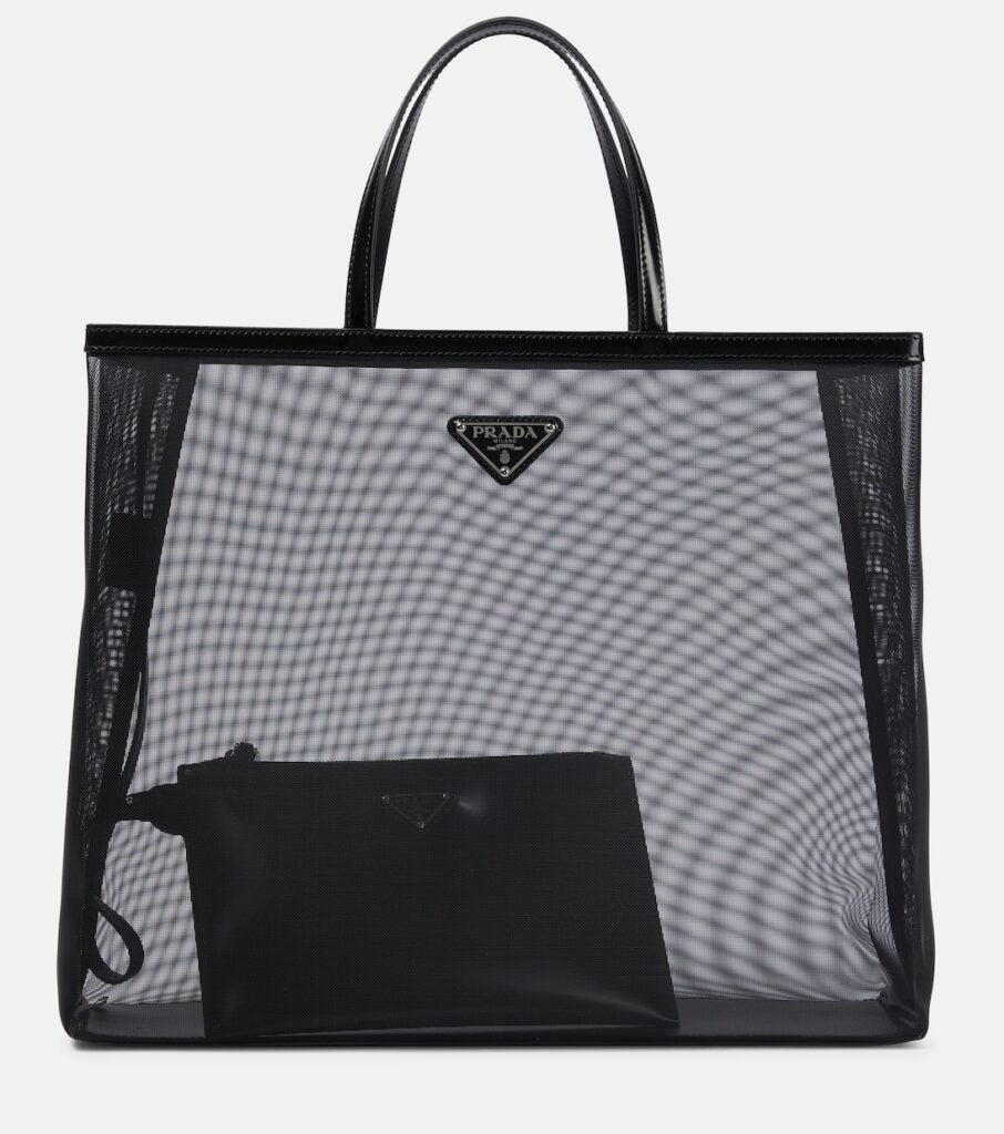 Sac Cabas Prada en Mesh et Cuir (Modèle Large)