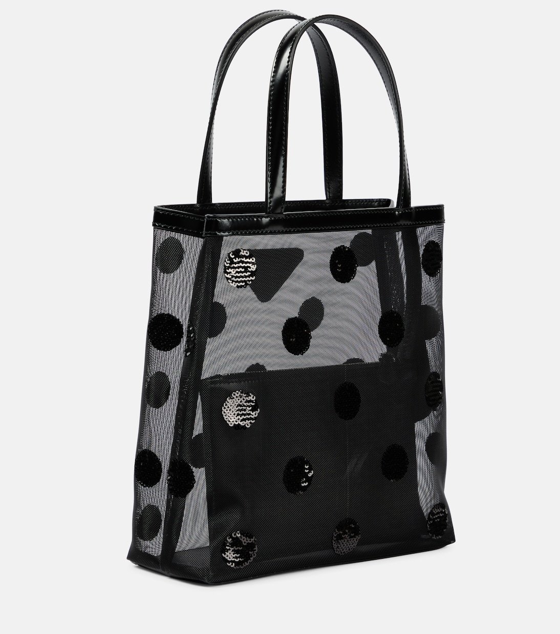 Cabas en résille et cuir à sequins – Image 4