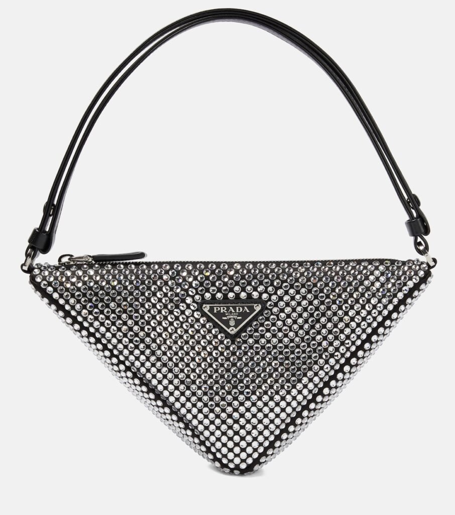 Sac Triangle en satin à ornements