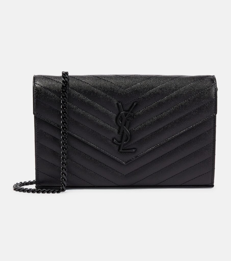 Portefeuille à chaîne Cassandre en cuir matelassé