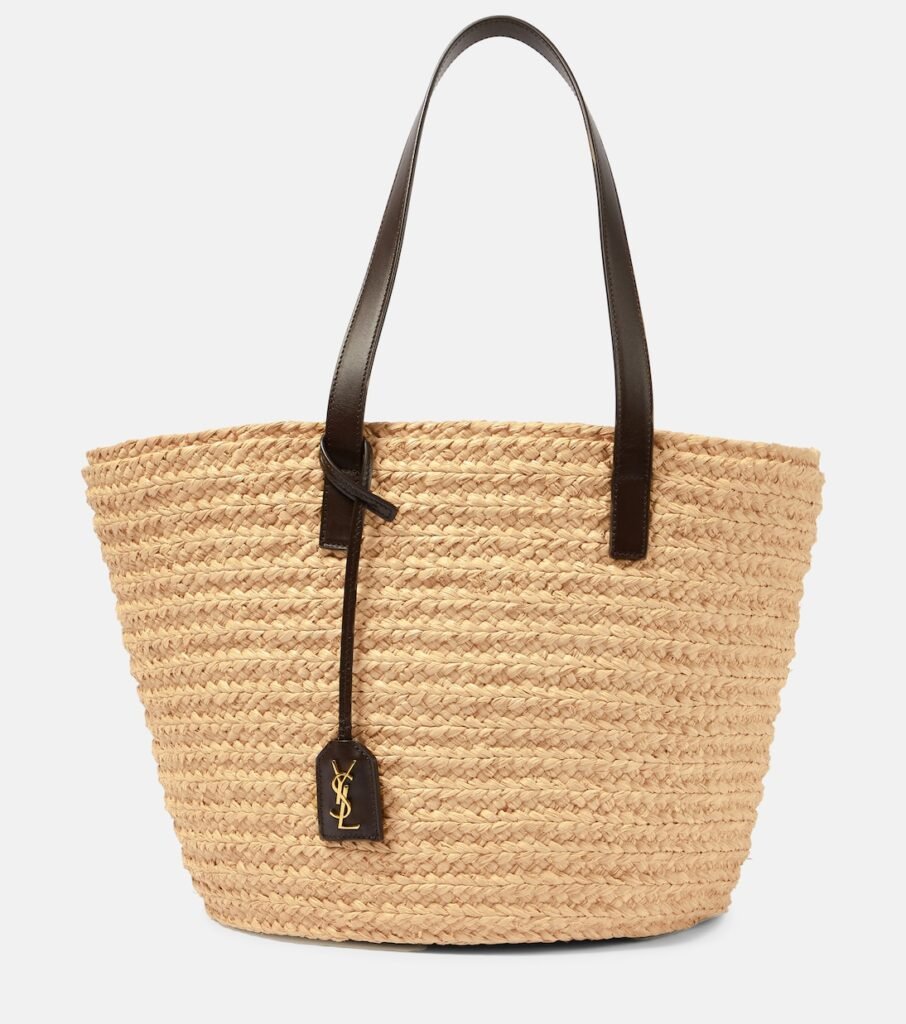 Sac Cabas Panier Medium Saint Laurent en Raphia