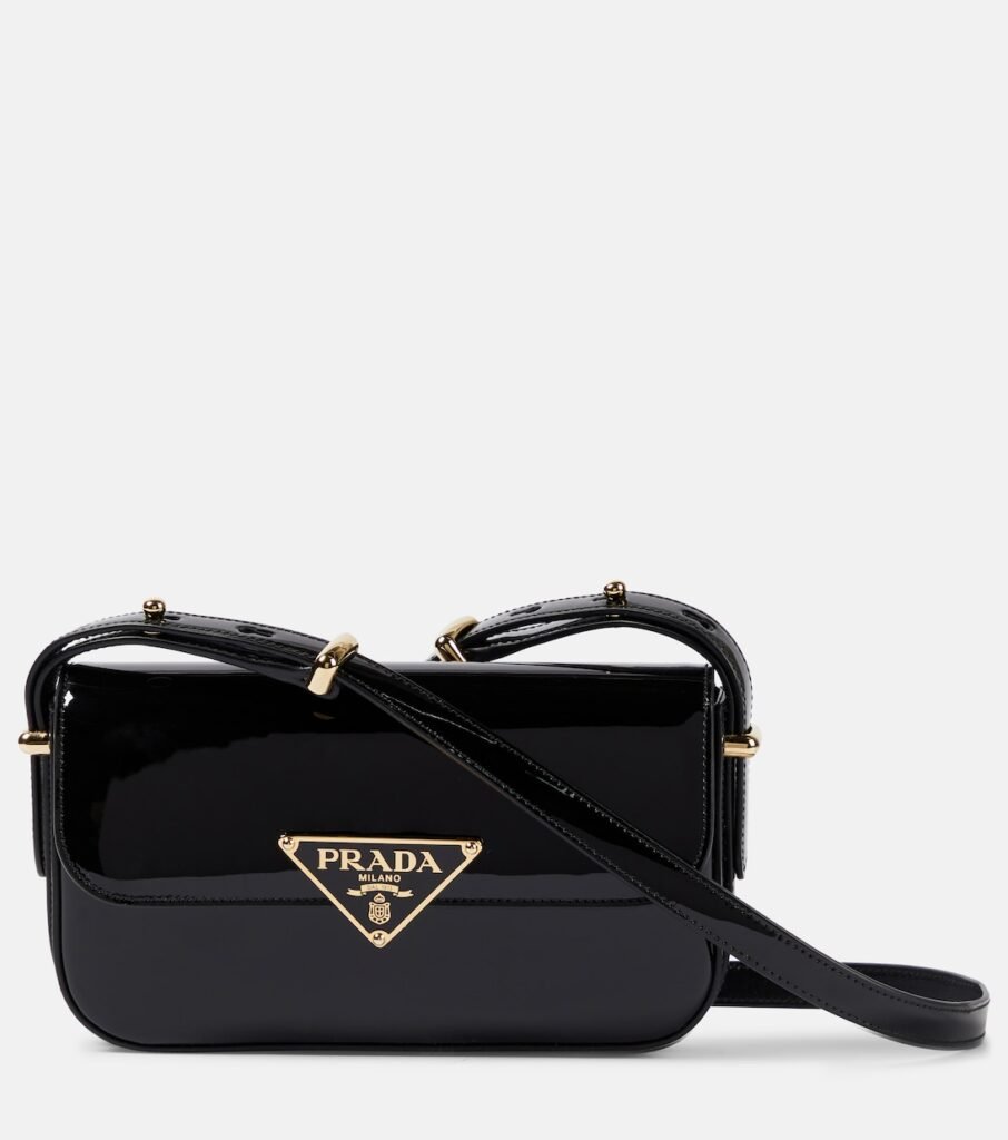 Sac en cuir verni à logo