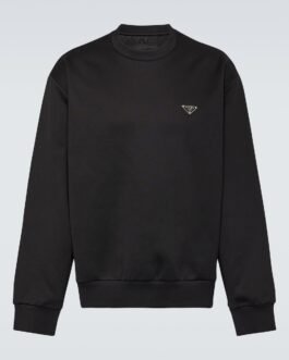 Sweat-shirt en coton mélangé à logo