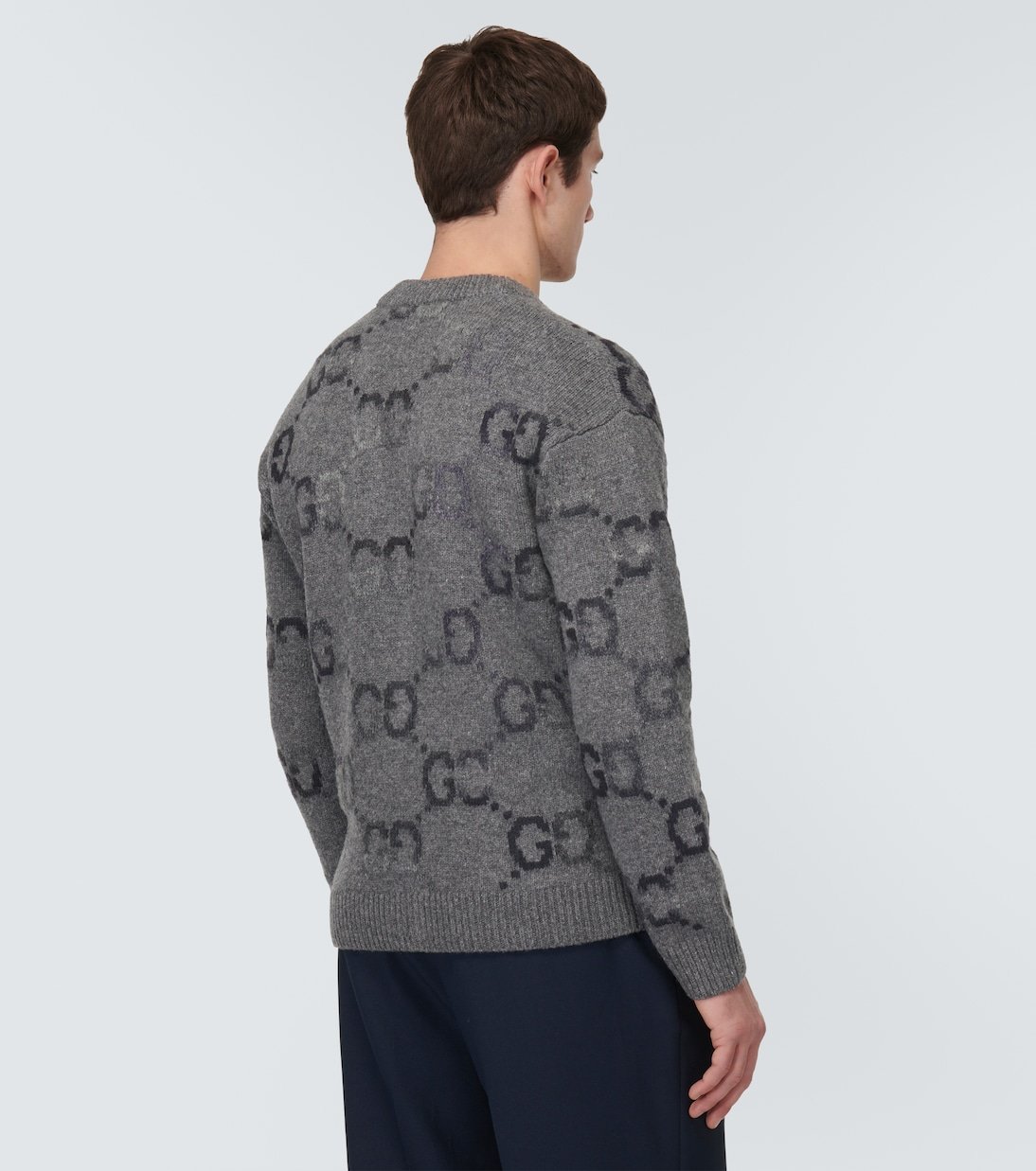 Cardigan Jumbo GG intarsia en laine mélangée