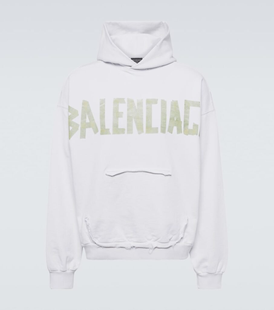 Sweat-shirt à capuche Tape Type Ripped