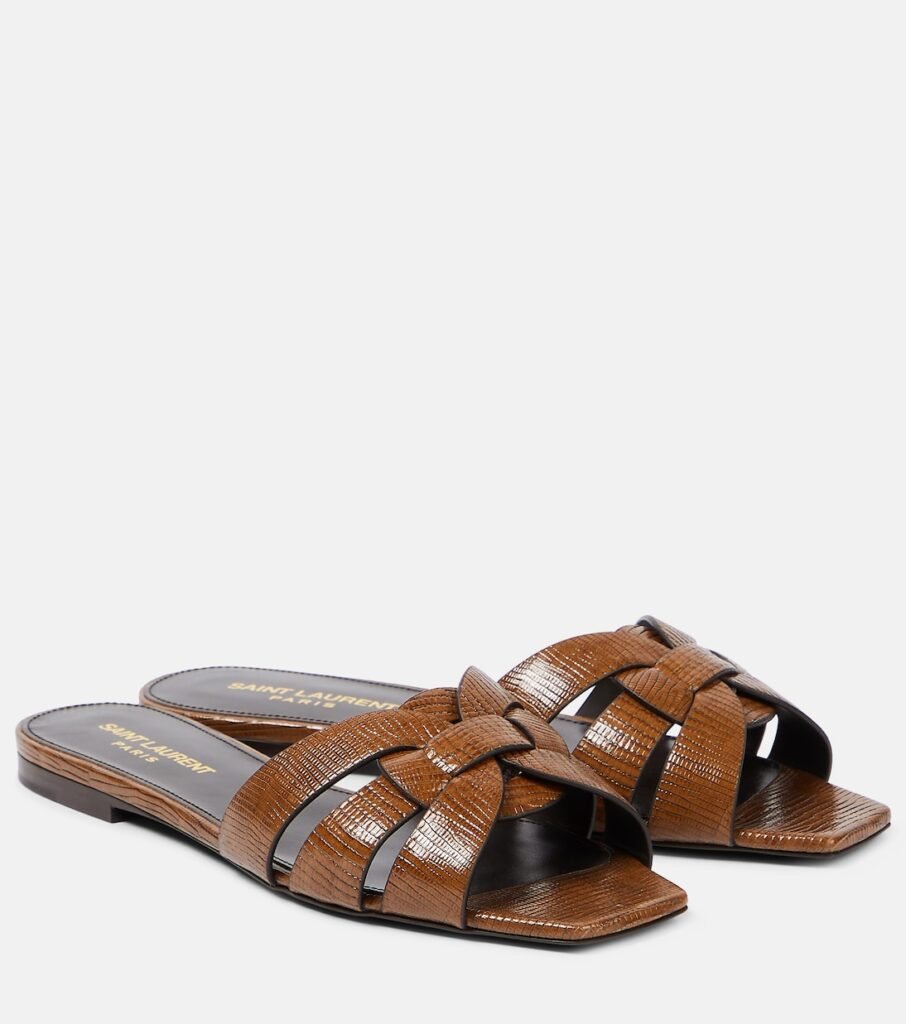 Mules Tribute en cuir embossé