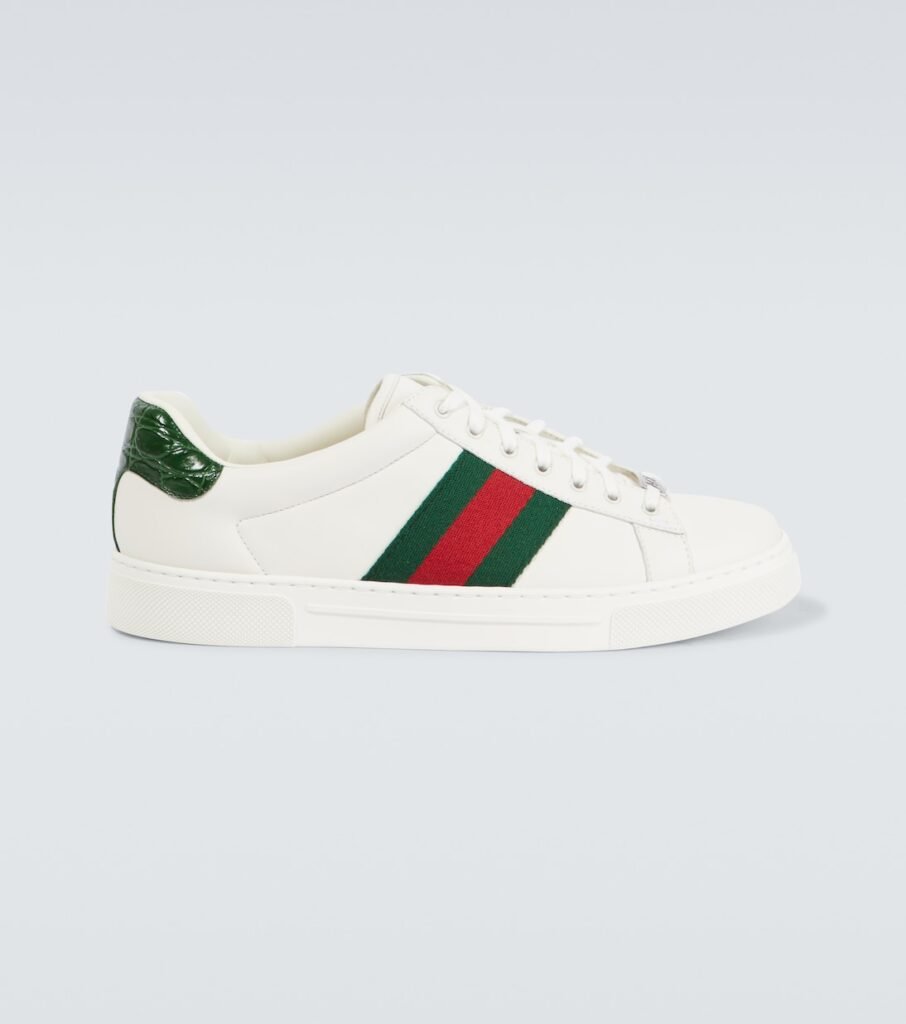 Baskets Ace Web Stripe en cuir