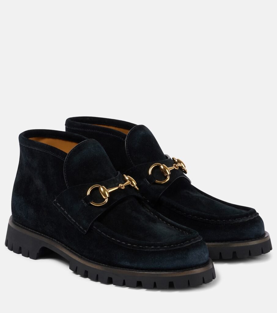 Bottines Horsebit en daim