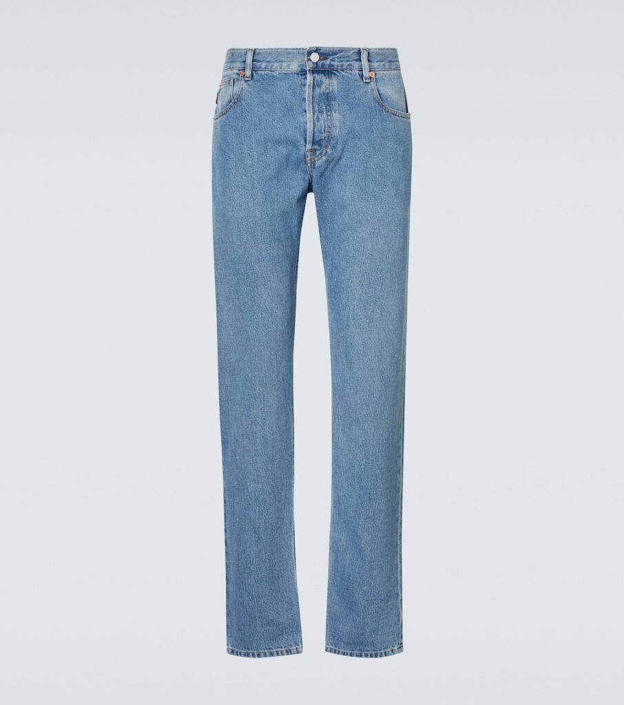 Jean droit à taille mi-haute