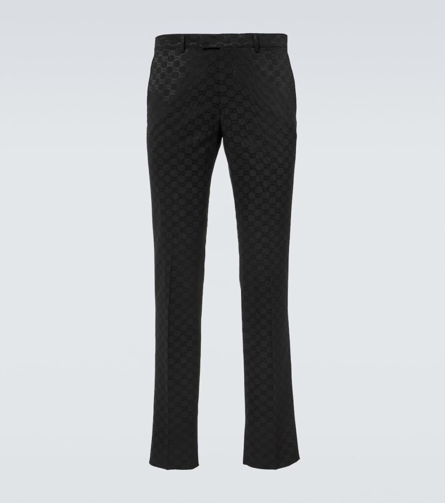 Pantalon droit GG en coton mélangé