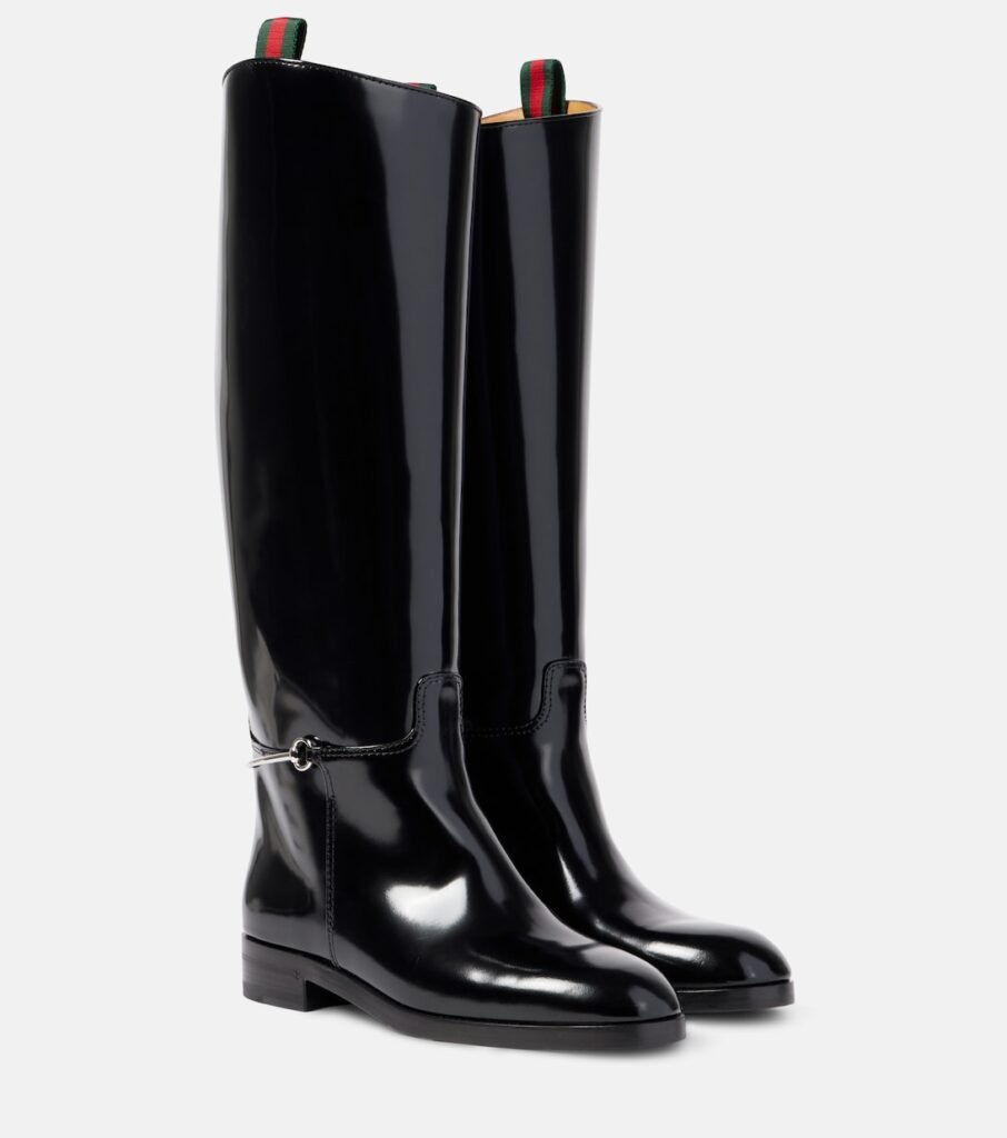 Bottes Horsebit en cuir verni