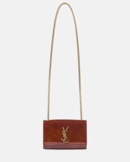 Portefeuille à chaîne Kate Small en cuir verni