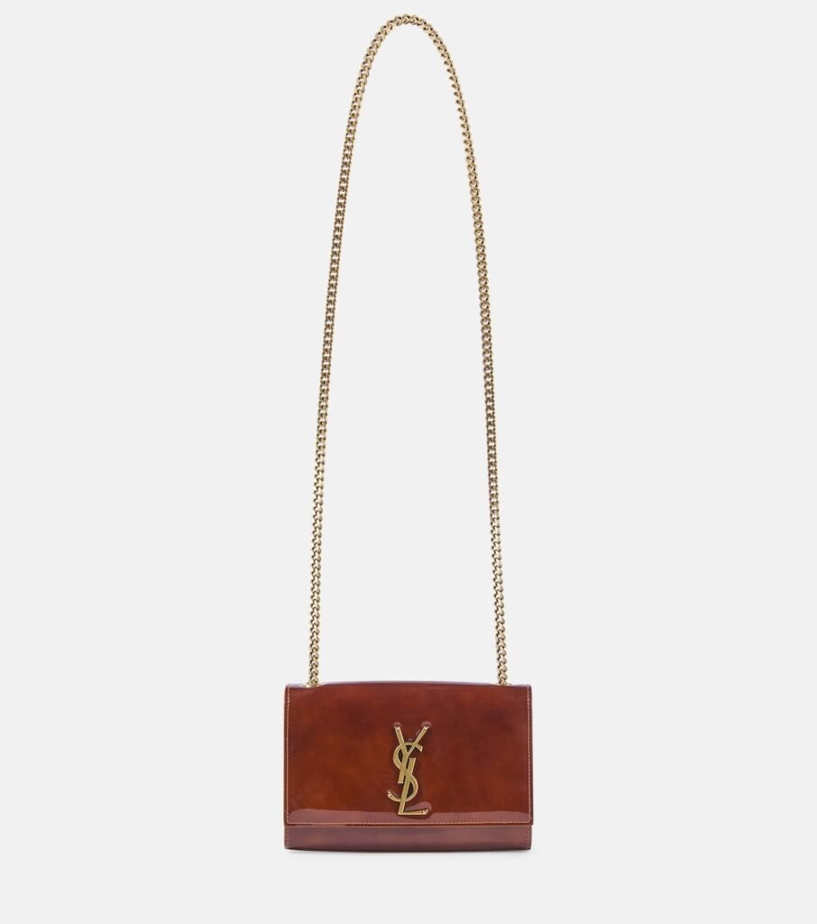 Portefeuille à chaîne Kate Small en cuir verni