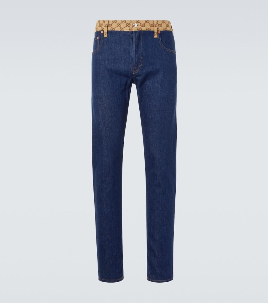 Jean tapered GG à taille mi-haute
