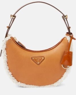 Sac Arqué Small en cuir et shearling