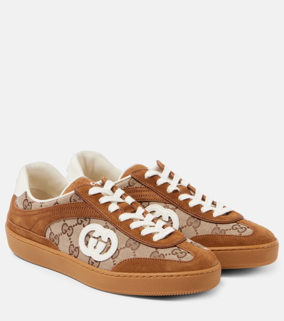 Baskets Interlocking G en toile GG et daim