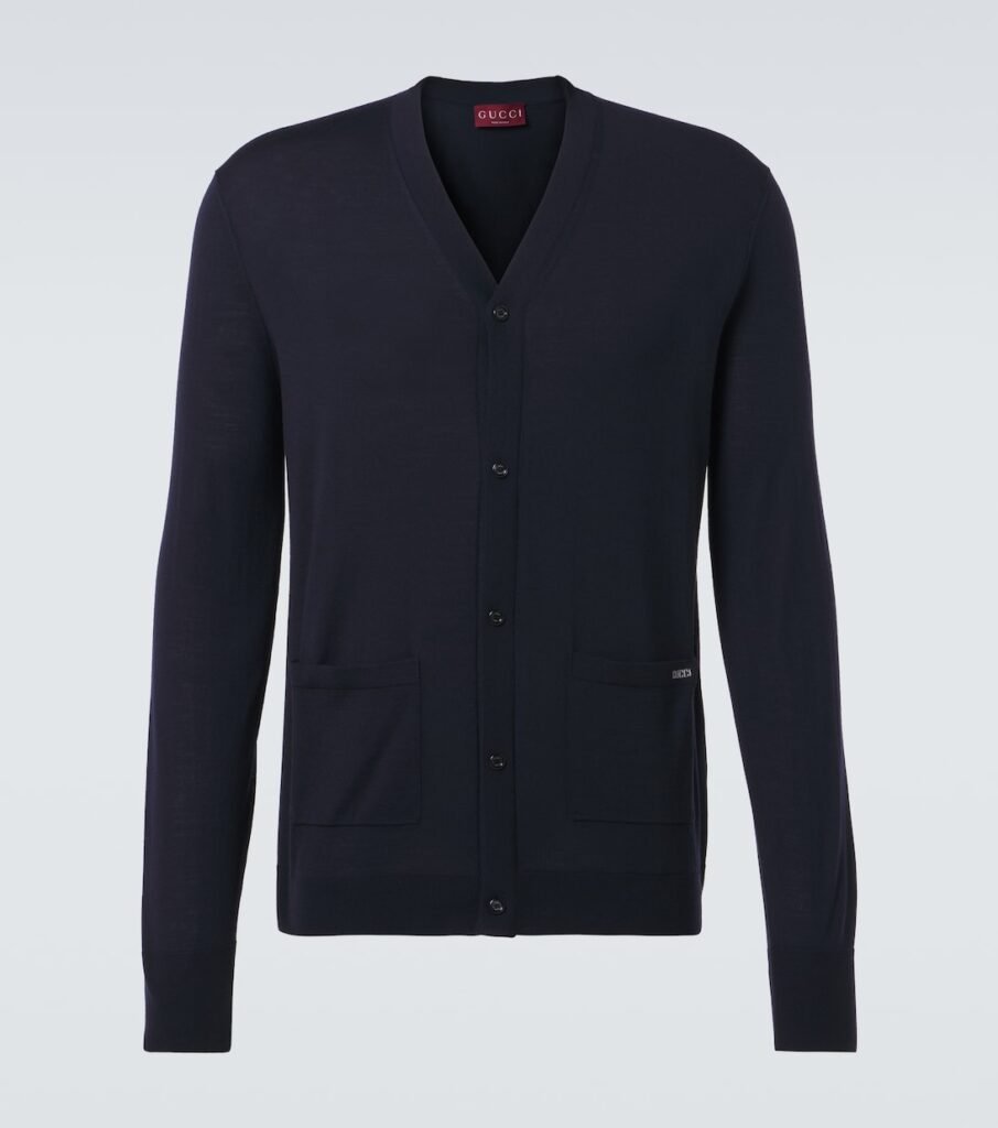 Cardigan en laine à logo