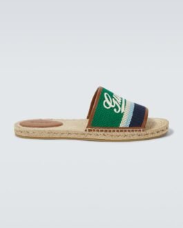 Mules espadrilles à cuir
