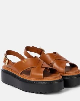 Sandales à plateforme en cuir