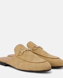 Mules Princetown Horsebit GG en toile