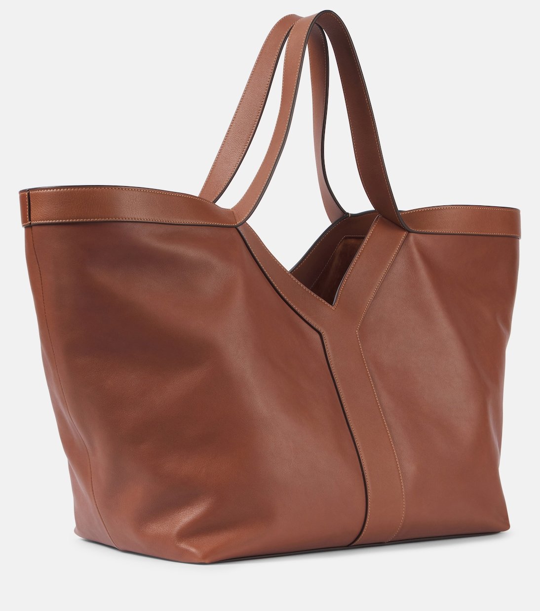 Sac à main en cuir daim marron avec bandoulière et poche zippée – Image 4