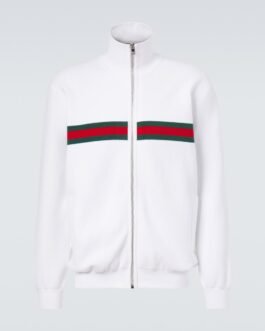 Veste Web Stripe en coton mélangé