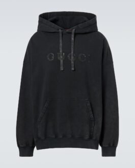 Sweat-shirt à capuche imprimé en coton