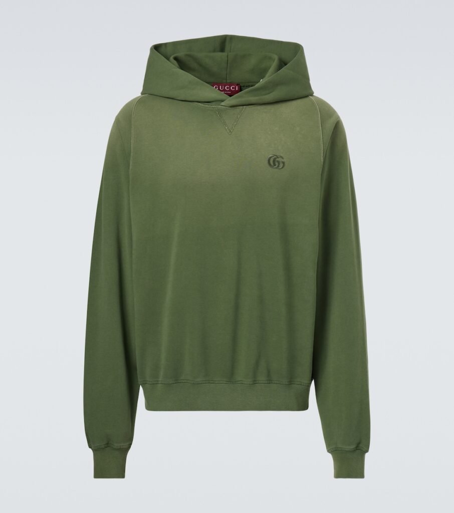 Sweat-shirt à capuche brodé en coton