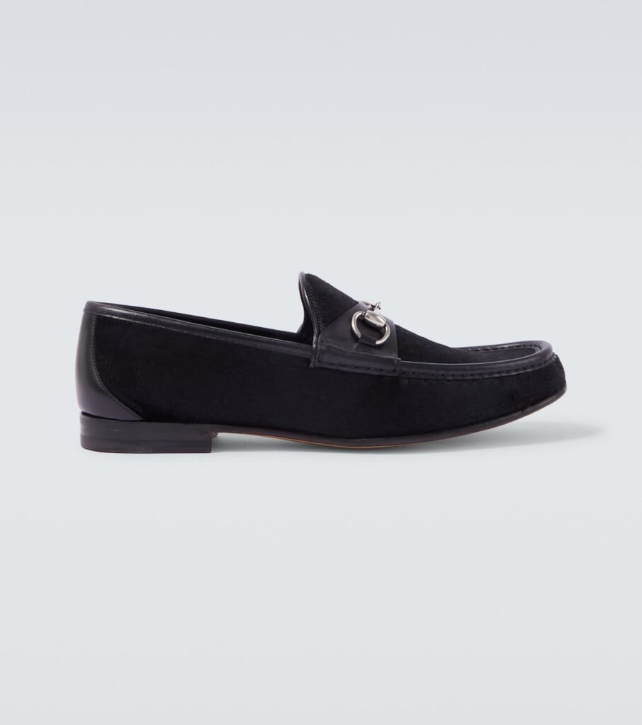 Mocassins Horsebit en cuir façon poulain
