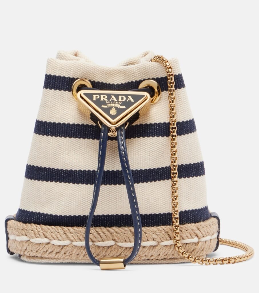 Sac seau Mini rayé en toile