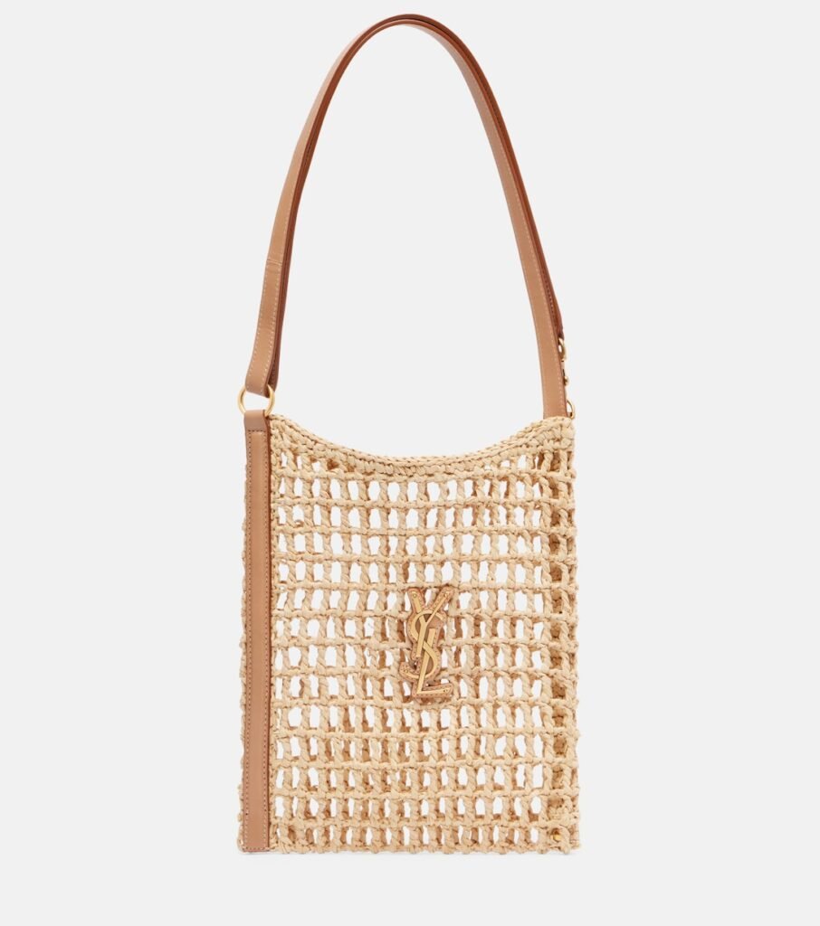 Sac Porté Épaule Oxalis Mini Saint Laurent en Raphia