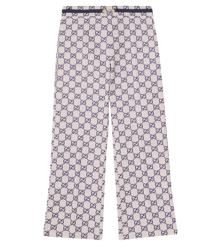Pantalon droit en jacquard GG